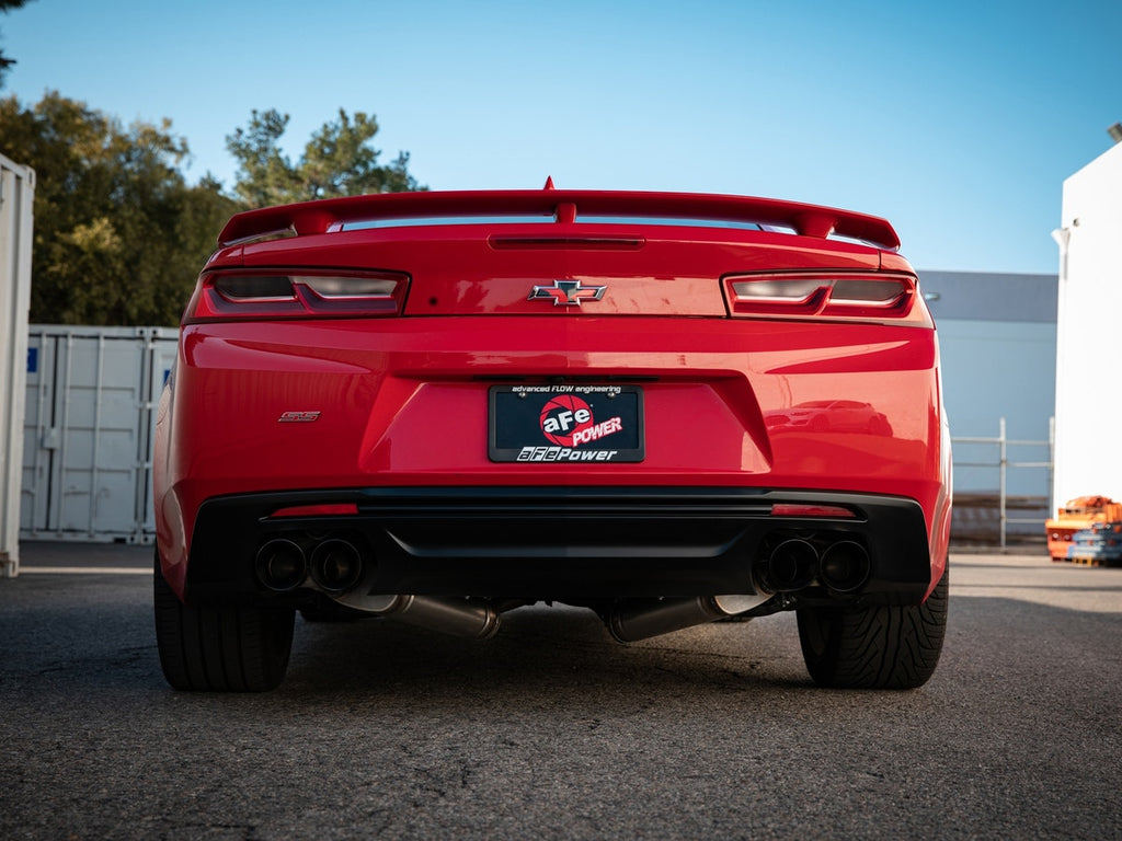 aFe MACH Force-Xp 3" 409SS Axle-Back Exhaust System w Mufflers (Black Tips) - Chevy Camaro SS 2016-2024