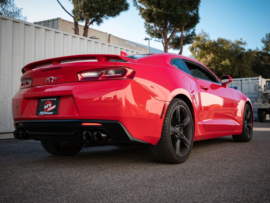 aFe MACH Force-Xp 3" 409SS Axle-Back Exhaust System w/o Mufflers (Black Tips) - Chevy Camaro SS 2016-2024