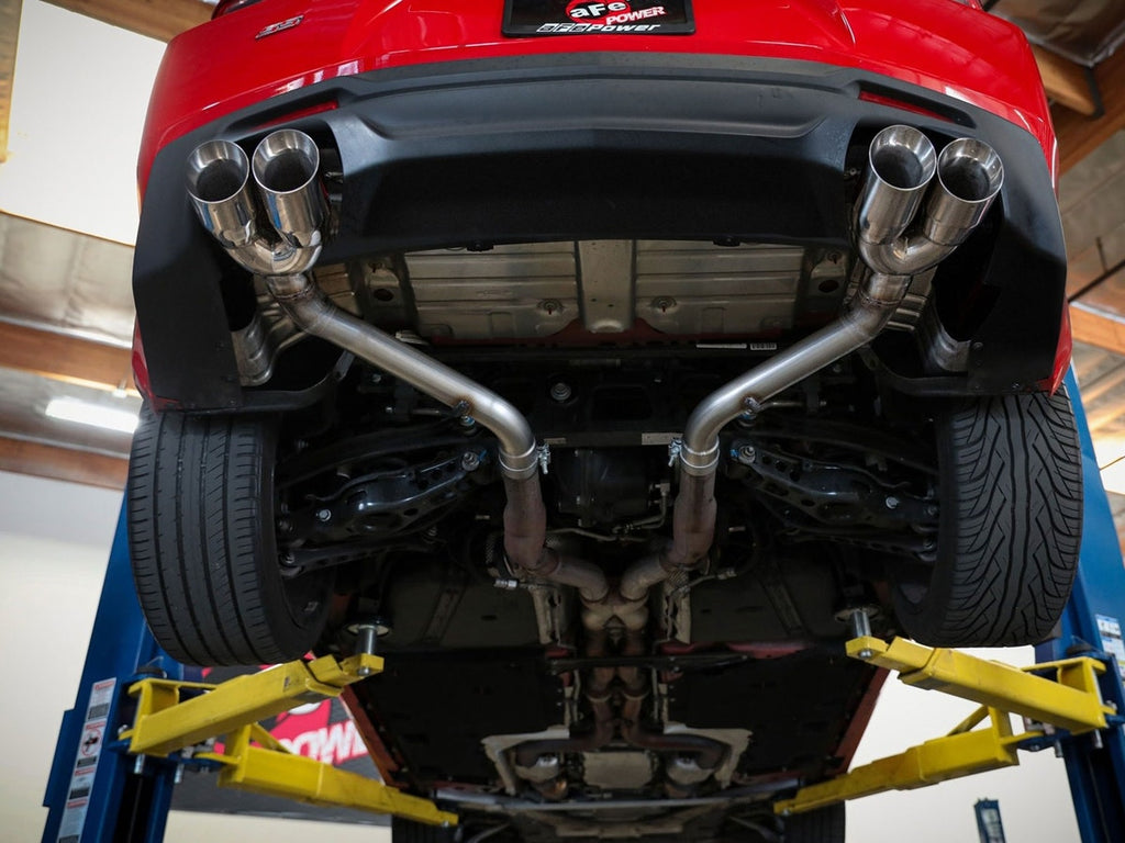 aFe MACH Force-Xp 3" 409SS Axle-Back Exhaust System w/o Mufflers (Polished Tips) - Chevy Camaro SS 2016-2024