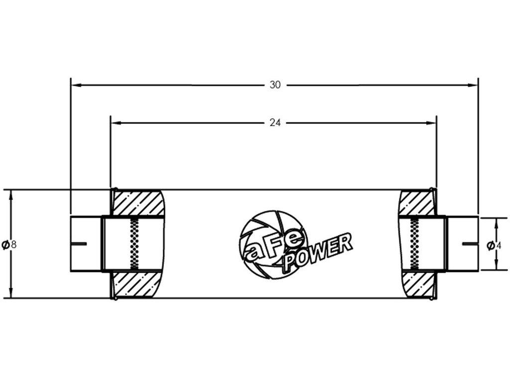aFe MACHForce XP 409SS 4"ID In/Out 30" Muffler - Universal