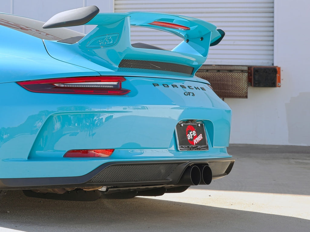 aFe Power Mach Force Xp 4" 304SS Bolt-On Satin Black Exhaust Tips - Porsche 911 GT3 2014-2019
