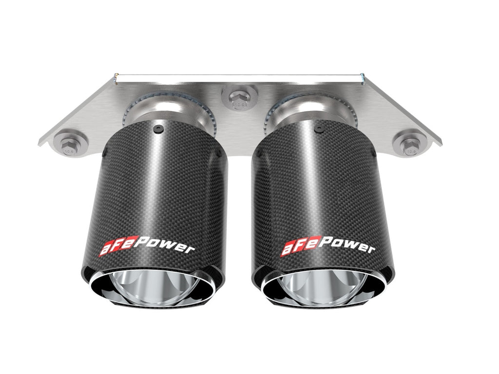aFe Power Mach Force Xp 4" 304SS Bolt-On Carbon Fiber Exhaust Tips - Porsche 911 GT3 2014-2019