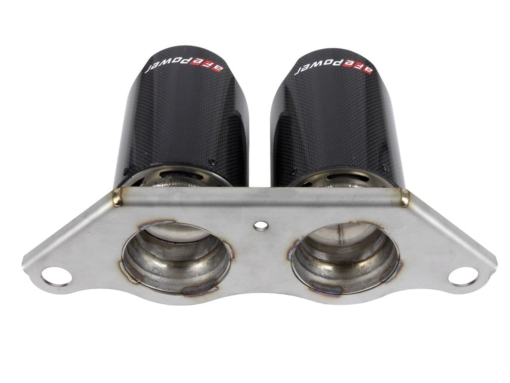 aFe Power Mach Force Xp 4" 304SS Bolt-On Carbon Fiber Exhaust Tips - Porsche 911 GT3 2014-2019