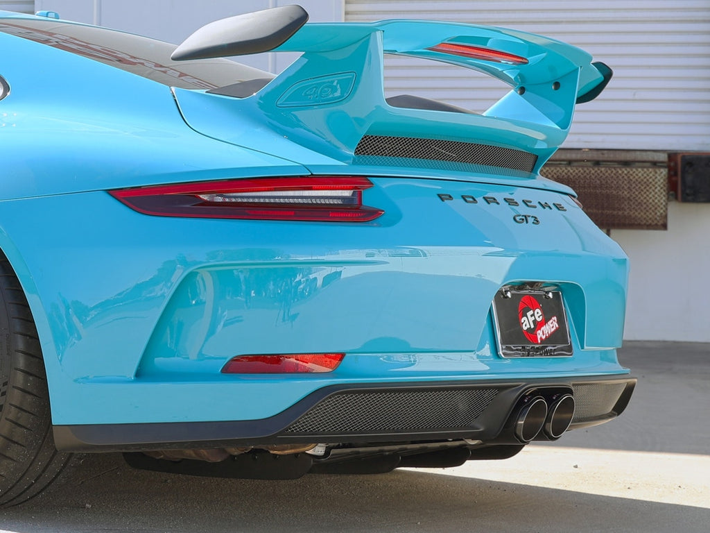 aFe Power Mach Force Xp 4" 304SS Bolt-On Carbon Fiber Exhaust Tips - Porsche 911 GT3 2014-2019
