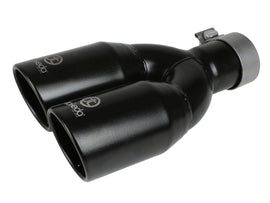 aFe Takeda 304 SS Black Clamp-on Exhaust Tip - 2-1/2in Inlet x 3-1/2in Outlet X 12in Length Universal