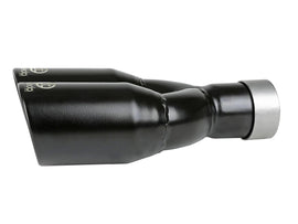 aFe Takeda 304 SS Black Clamp-on Exhaust Tip - 2-1/2in Inlet x 3-1/2in Outlet X 12in Length Universal