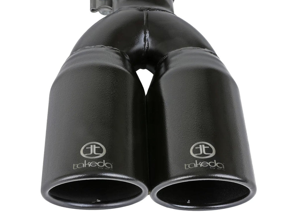 aFe Takeda 304 SS Black Clamp-on Exhaust Tip - 2-1/2in Inlet x 3-1/2in Outlet X 12in Length Universal