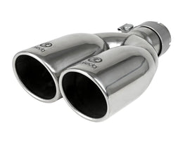aFe Takeda 304 SS Polished Clamp-on Exhaust Tip - 2-1/2in Inlet x 3-1/2in Outlet X 12in Length Universal