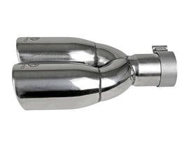 aFe Takeda 304 SS Polished Clamp-on Exhaust Tip - 2-1/2in Inlet x 3-1/2in Outlet X 12in Length Universal