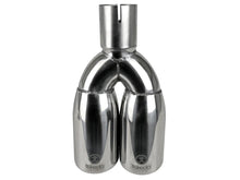 Load image into Gallery viewer, aFe Takeda 304 SS Polished Clamp-on Exhaust Tip - 2-1/2in Inlet x 3-1/2in Outlet X 12in Length Universal