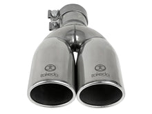 Load image into Gallery viewer, aFe Takeda 304 SS Polished Clamp-on Exhaust Tip - 2-1/2in Inlet x 3-1/2in Outlet X 12in Length Universal