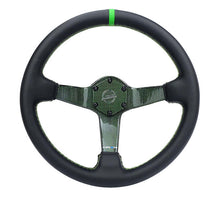Load image into Gallery viewer, NRG Reinforced Steering Wheel (350mm) Green Carbon Fiber Center - Green Stitching &amp; Center Mark