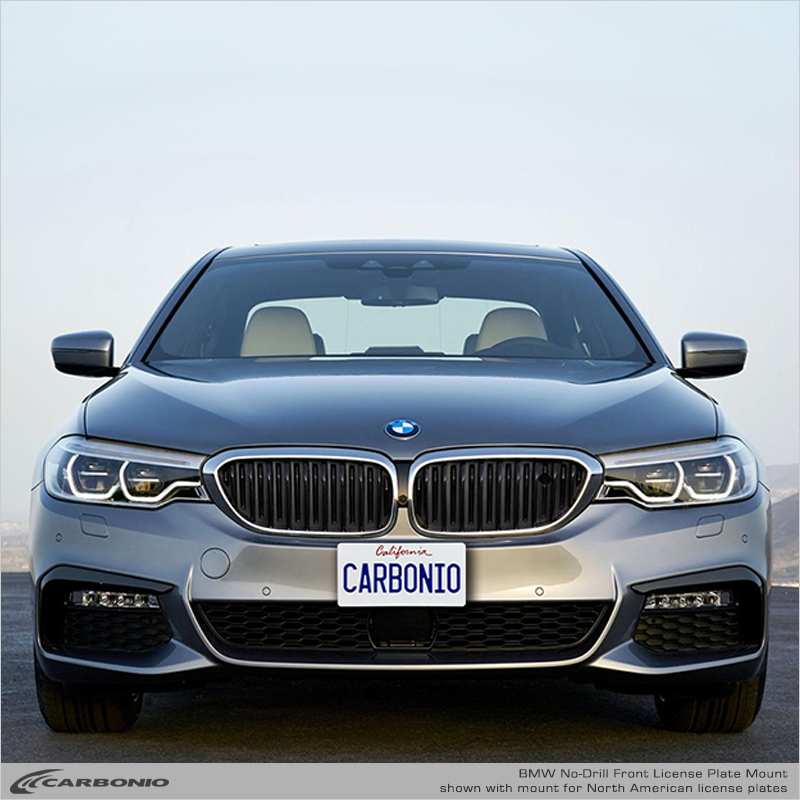 Carbonio No-Drill Front License Plate Mount - BMW 5-Series (G3x/G60) 2016-2026