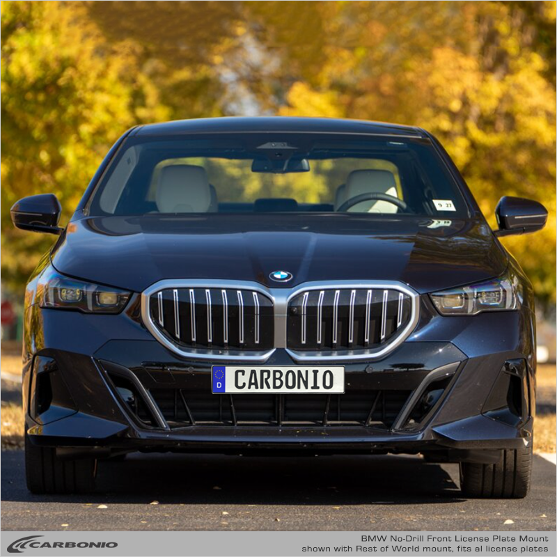 Carbonio No-Drill Front License Plate Mount - BMW 5-Series (G3x/G60) 2016-2026