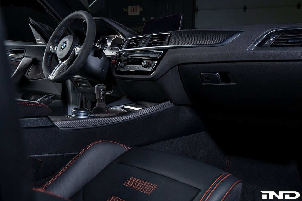 IND 6MT Matte Carbon Stitched Shift Boot w/ Knob - BMW M2 (F87) 2016-2021