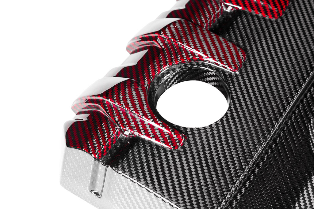 Eventuri Black Carbon and Red Kevlar Engine Cover - Audi RS3 (8V/8Y) 2017+ / TT RS (8S) 2018-2022
