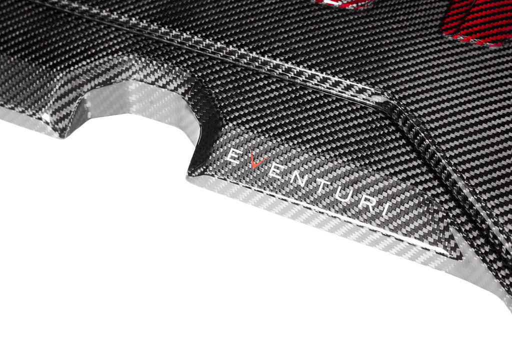 Eventuri Black Carbon and Red Kevlar Engine Cover - Audi RS3 (8V/8Y) 2017+ / TT RS (8S) 2018-2022