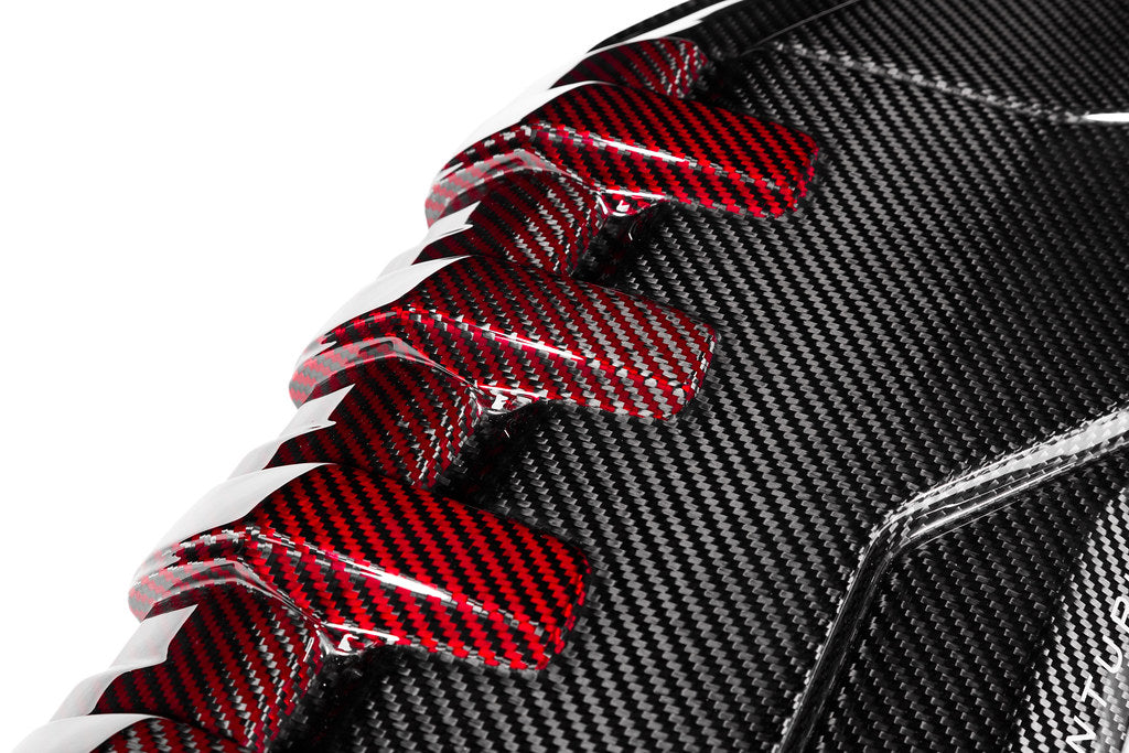 Eventuri Black Carbon and Red Kevlar Engine Cover - Audi RS3 (8V/8Y) 2017+ / TT RS (8S) 2018-2022