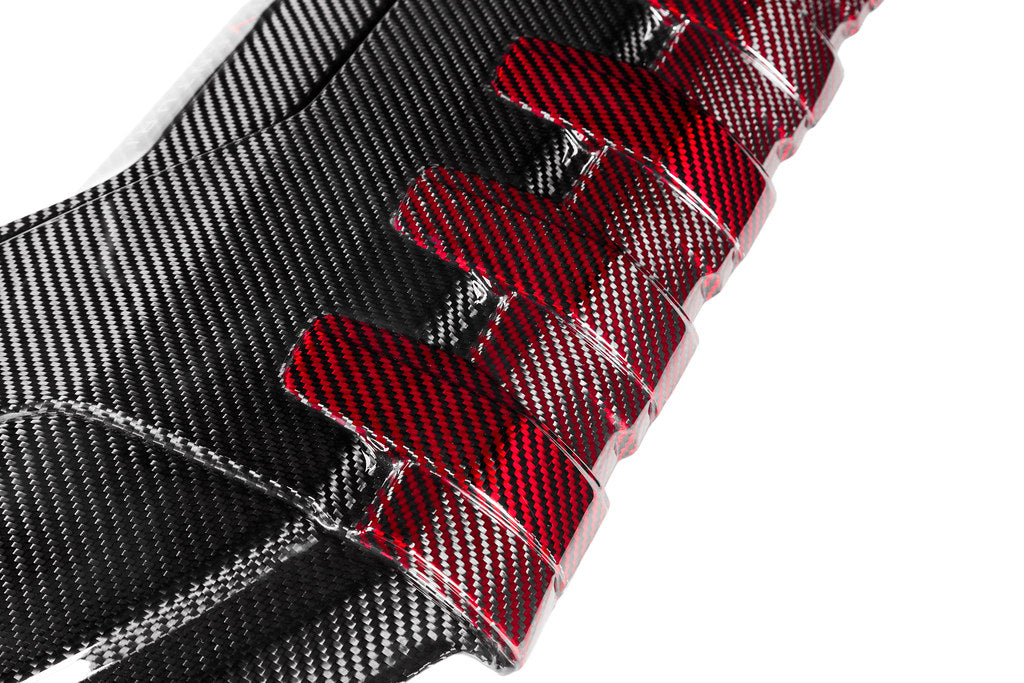 Eventuri Black Carbon and Red Kevlar Engine Cover - Audi RS3 (8V/8Y) 2017+ / TT RS (8S) 2018-2022