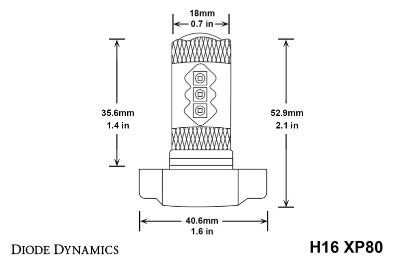 Diode Dynamics 5202/PSX24W XP80 LED Bulbs [Cool White; Pair] - Universal