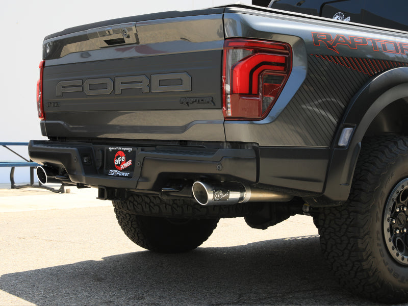 aFe Vulcan Series 3 IN to 3-1/2 IN Stainless Steel Cat-Back Exhaust System Polished - Ford F-150 Raptor 2021-2025 3.5TT