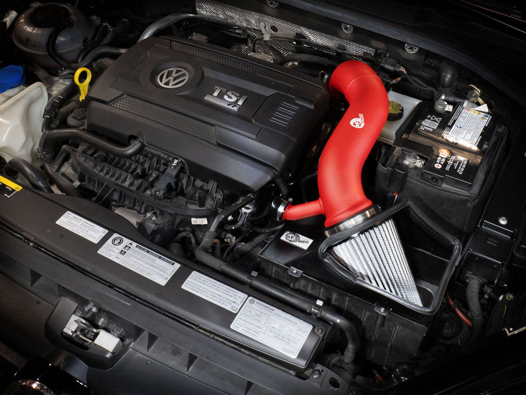aFe Rapid Induction Red Edition Cold Air Intake System w/ Pro DRY S Filter - Various Audi / VW 2.0L Models 2015-2021
