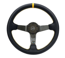 Load image into Gallery viewer, NRG Carbon Fiber Steering Wheel (350mm) Leather Trim w/Gold Stiching/Center Mark