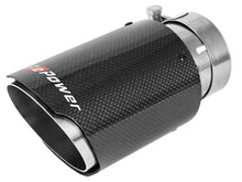 Load image into Gallery viewer, aFe MACH Force-Xp 2-1/2&quot; Stainless Steel Carbon Fiber Exhaust Tip - Universal