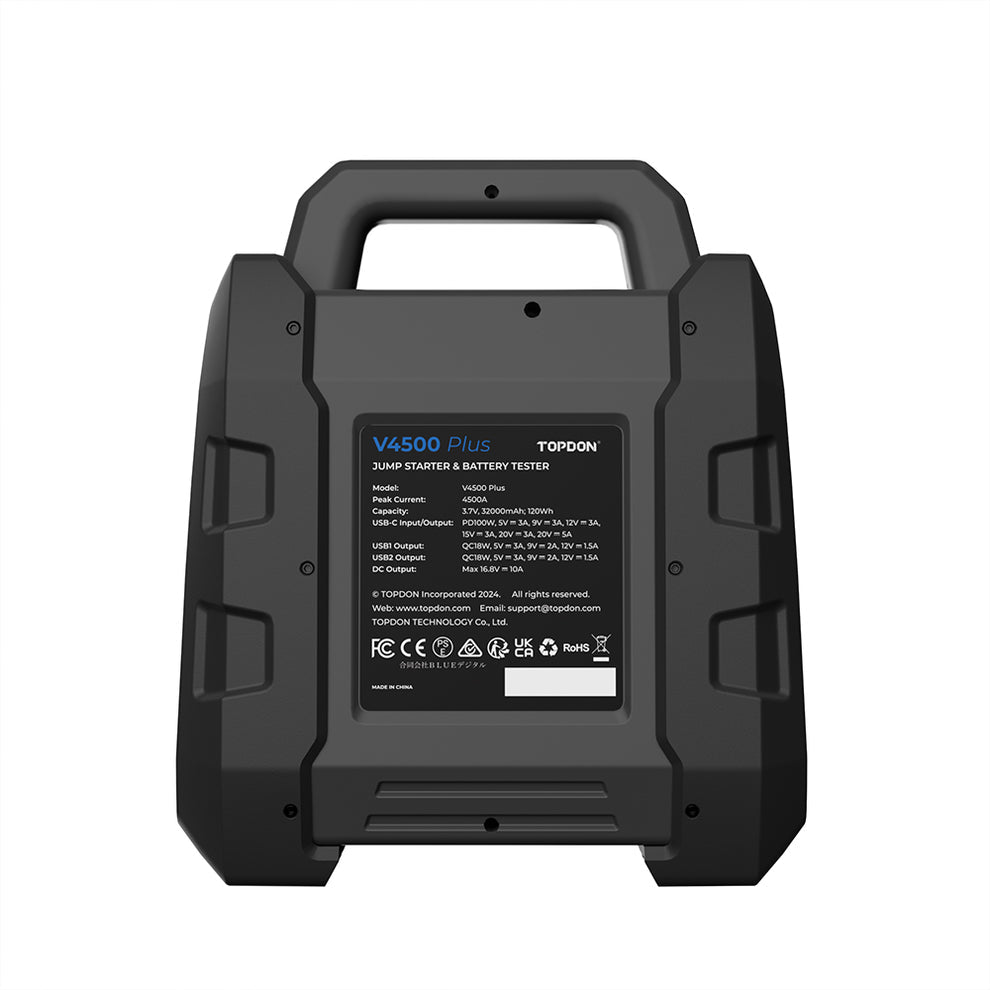 TOPDON V4500Plus 2-in-1 4500 Peak Amp Jump Starter & Battery / System Tester