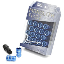 Load image into Gallery viewer, Project Kics 14x1.50 Monolith T1/07 Lug Nut Set - Blue (20 Pcs) (Special Order 2-3 Month Lead Time)