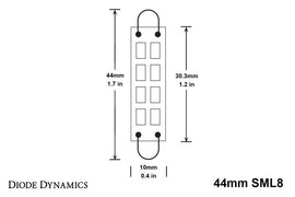 Diode Dynamics 44mm SML8 LED Bulb - Amber (Single)