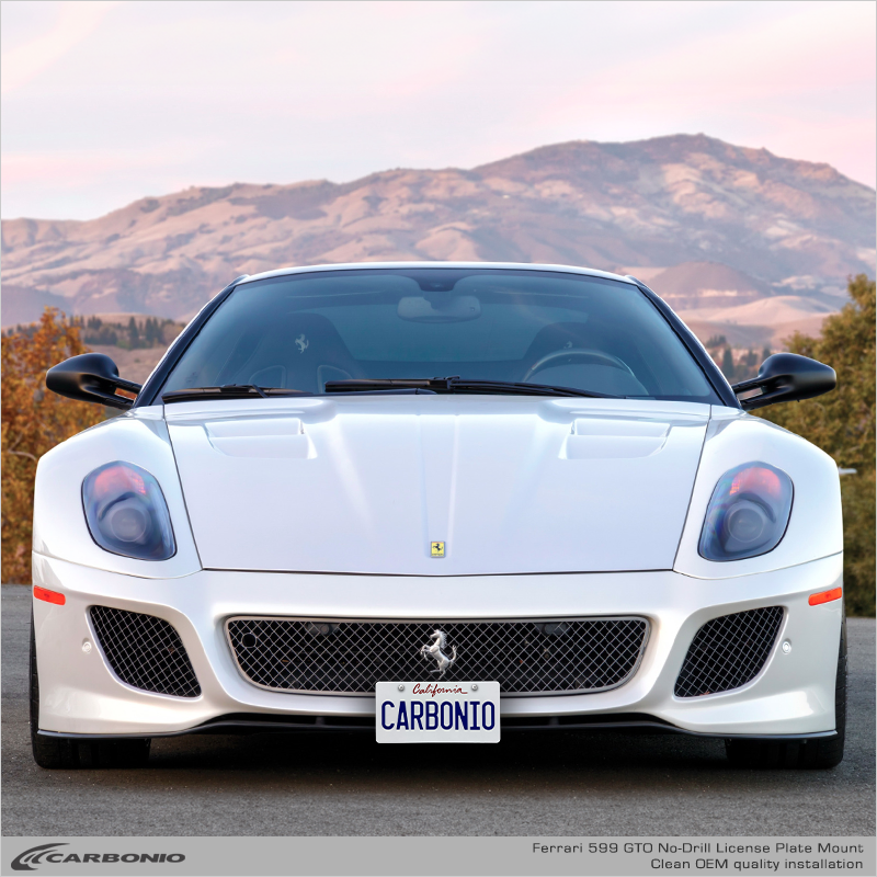 Carbonio No-Drill Front License Plate Mount - Ferrari 599 GTO 2010-2012