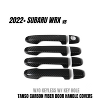 Load image into Gallery viewer, JDMuscle Tanso Dry Carbon Fiber Door Handle Covers w/ Gloss Finish - Subaru WRX 2022-2025
