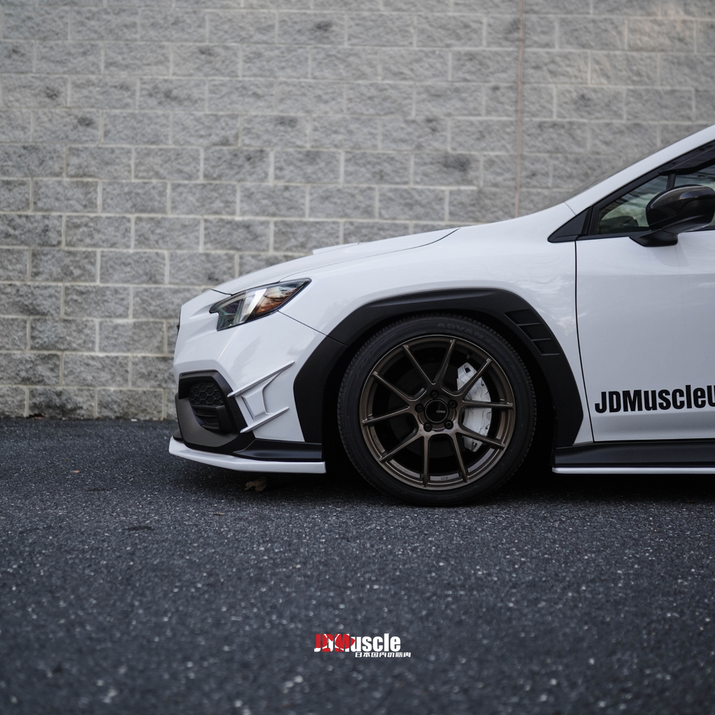 JDMuscle Canards V2 [Paint Matched / Gloss Black / ABS] - Subaru WRX 2022-2025