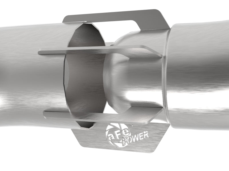 aFe Rebel Series 3-1/2 IN 409 Stainless Steel DPF-Back Exhaust System - Ford F-150 3.0L Turbo Diesel 2018-2021