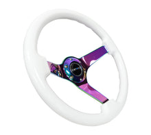 Load image into Gallery viewer, NRG Reinforced Steering Wheel (350mm) Dark Wood Grain - 3in Deep - Black 3-Spoke Center