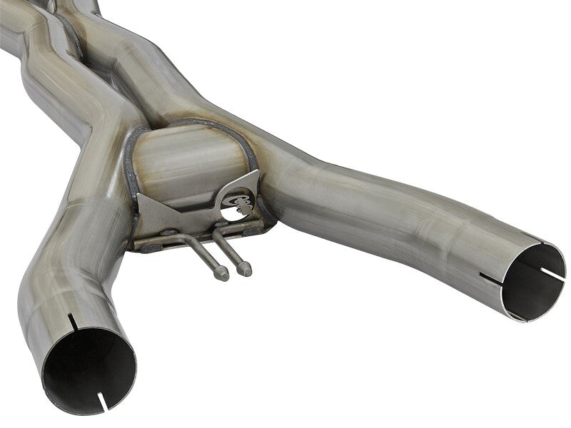 aFe Twisted Steel X-Pipe 3 IN 304 Stainless Steel w/ Cat - Chevrolet Corvette (C7) & Z06 6.2L 2014-2019