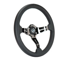 Load image into Gallery viewer, NRG Light Weight Gaming Steering Wheel - 350mm 3 Black Chrome Spokes Perforated Leather