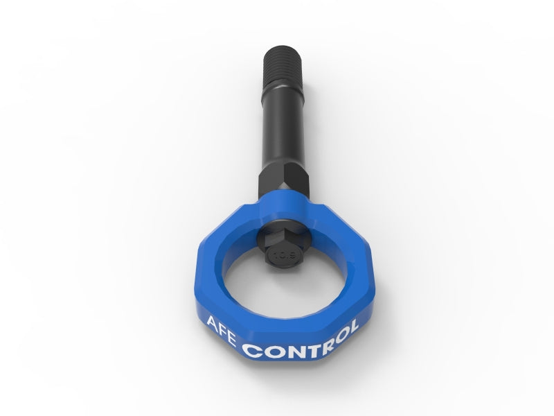 aFe CONTROL Front Tow Hook Blue - Nissan 370Z 2009-2020 / Z 2023-2025