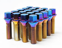 Load image into Gallery viewer, Wheel Mate Mevius Lug Bolt Set of 20 - Chrome Neon 12x1.50 40mm Cone 60 DEG TAP