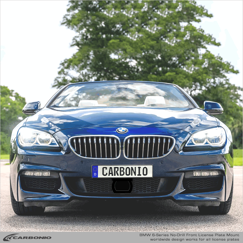 Carbonio No-Drill Front License Plate Mount - BMW 6-Series (F06/F12/F13/G23) 2011-2023