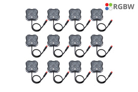 Diode Dynamics Stage Series RGBW LED Rock Light Kit (12-pack) w/ Magnet Mounts - Universal