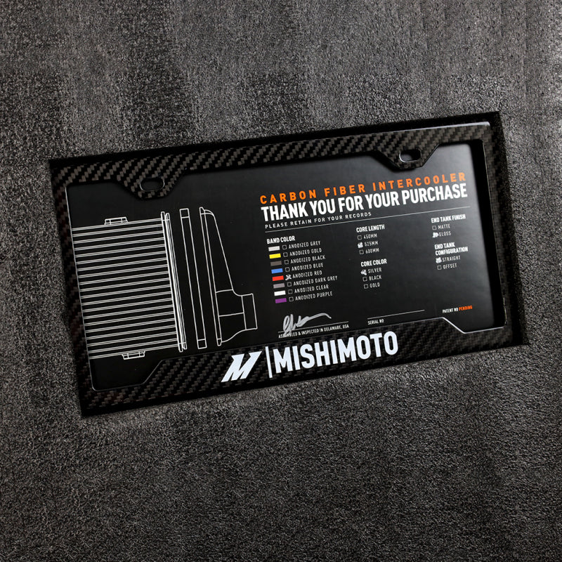 Mishimoto Universal Carbon Fiber Intercooler - Matte Tanks - 525mm Black Core - S-Flow - DG V-Band