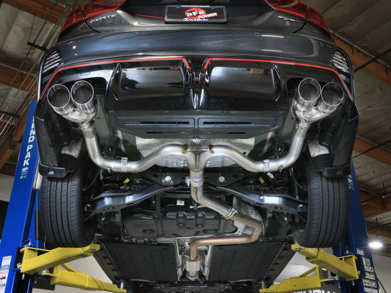 aFe 3in-2.5in 304 SS Axle-Back Exhaust w/ Polished Tips - Kia Forte GT 1.6L 2022-2024