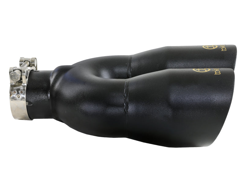 aFe Takeda 2-1/2" 304 Stainless Steel Black Left Exhaust Tip - Universal