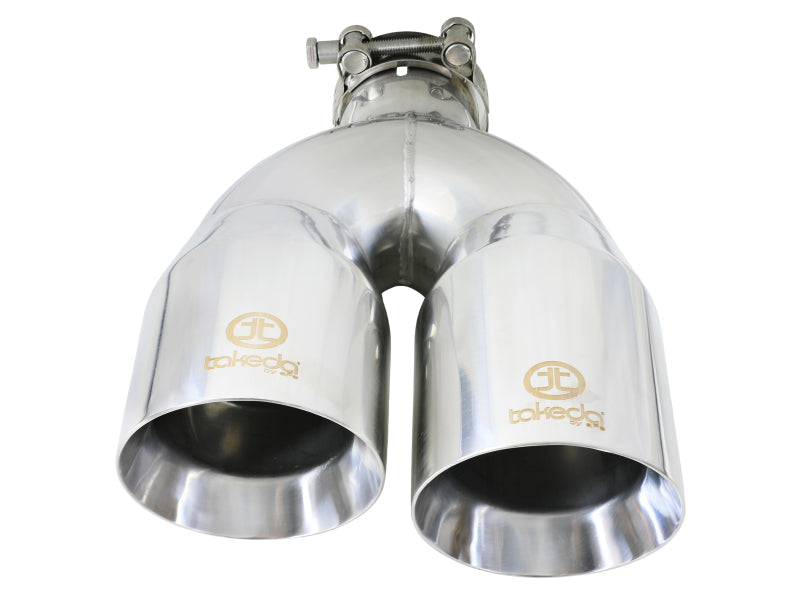 aFe Takeda 2-1/2" 304 Stainless Steel Polished Left Exhaust Tip - Universal