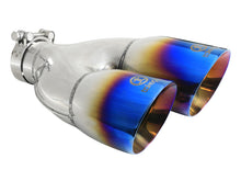 Load image into Gallery viewer, aFe Takeda 2-1/2&quot; 304 Stainless Steel Blue Flame Left Exhaust Tip - Universal
