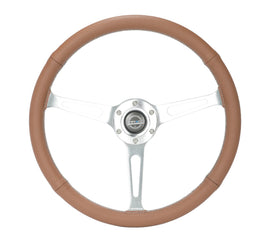 NRG Reinforced Steering Wheel (380mm/1in. Deep) Perforated Brown Leather