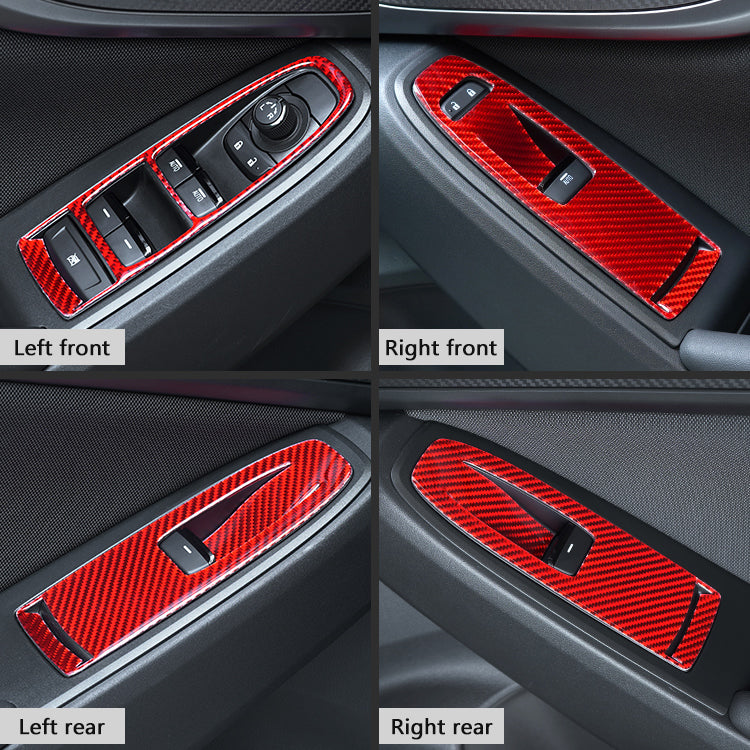JDMuscle P&S Series Carbon Fiber Window Switch Trim Covers 4 PC - Subaru WRX 2022-2025