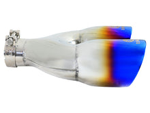 Load image into Gallery viewer, aFe Takeda 2-1/2&quot; 304 Stainless Steel Blue Flame Right Exhaust Tip - Universal